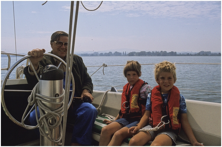 Sommer 1982 auf dem Bodensee mit unseren Kindern Nikola und Falko