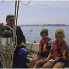 Sommer 1982 auf dem Bodensee mit unseren Kindern Nikola und Falko