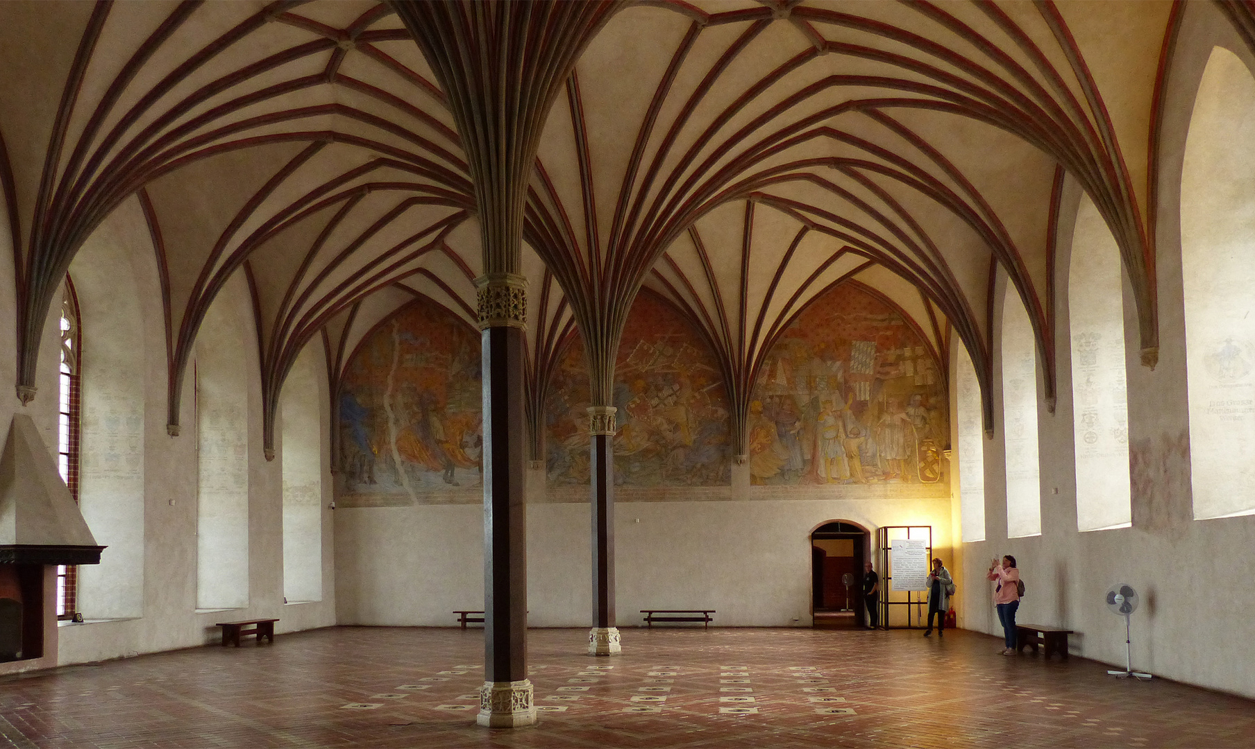 Sommer-Remter mit spätgotischem Sterngewölbe in der Marienburg, Ostpreußen