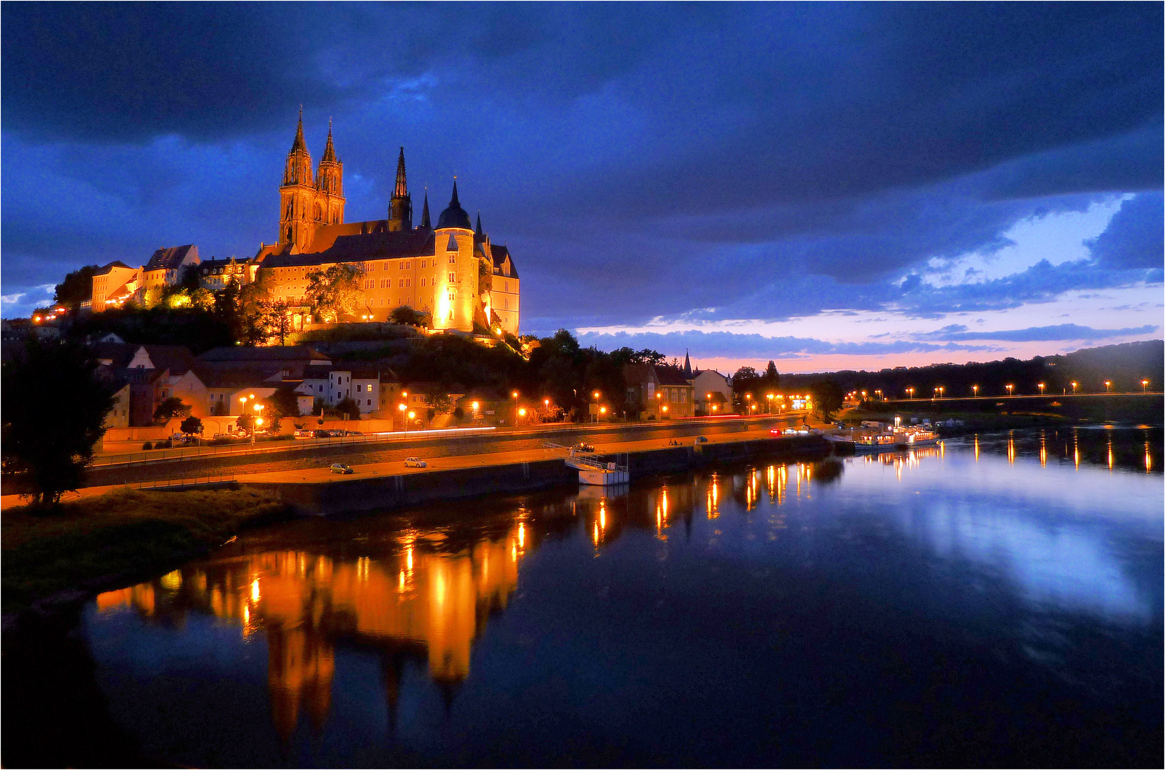 Sommerabend an der Elbe in Meißen 