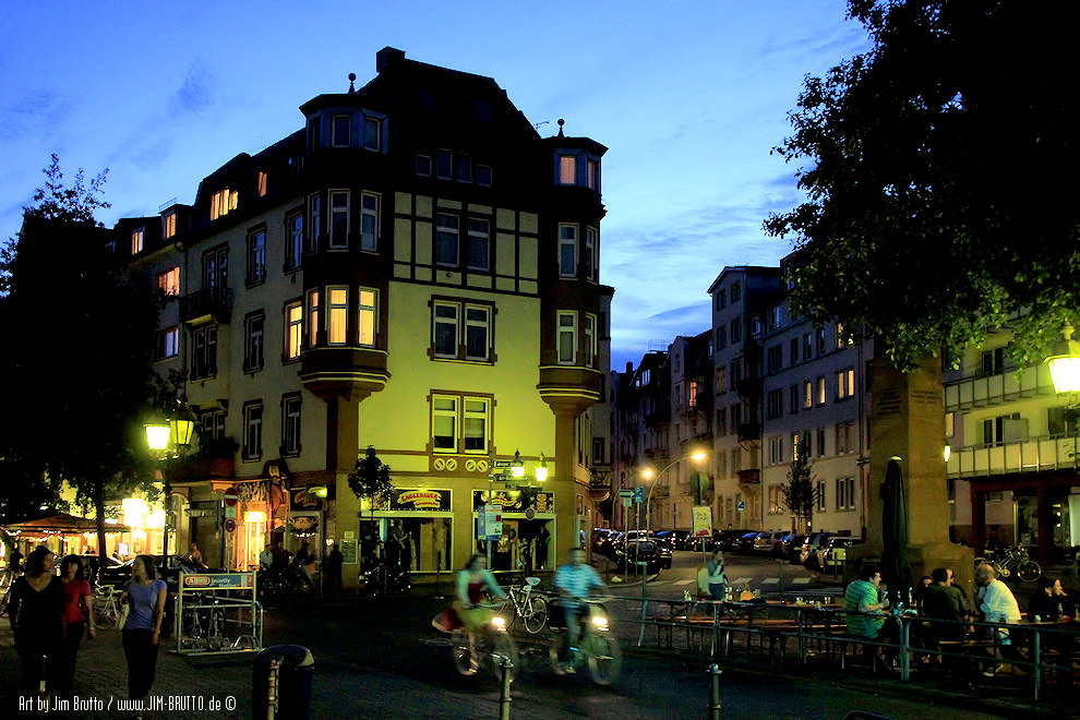 Sommerabend in Bornheim - die Obere Berger Strasse