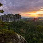 Sommerabend in den Schrammsteinen, Sachsen