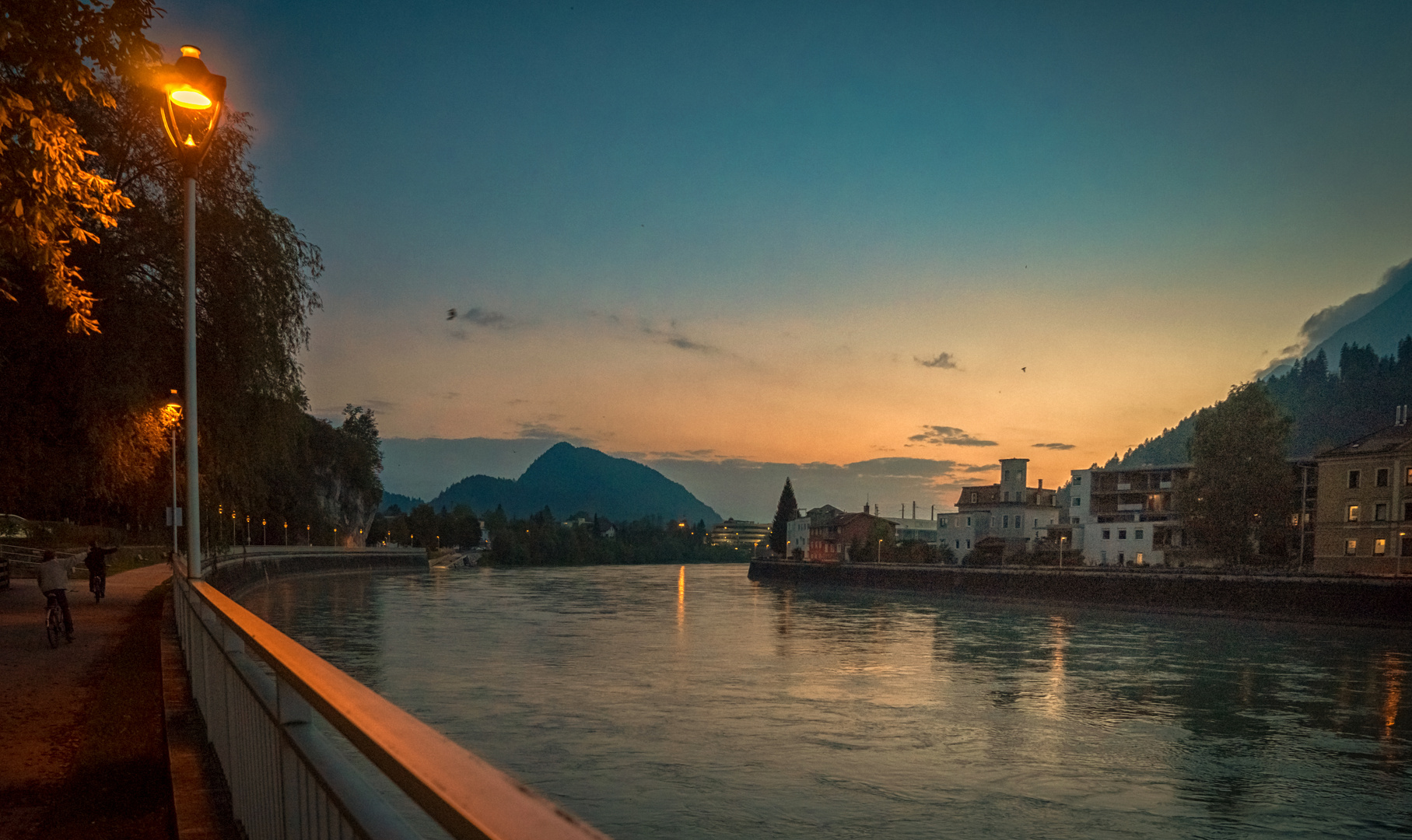 Sommerabend in Kufstein mit Blick auf den Inn