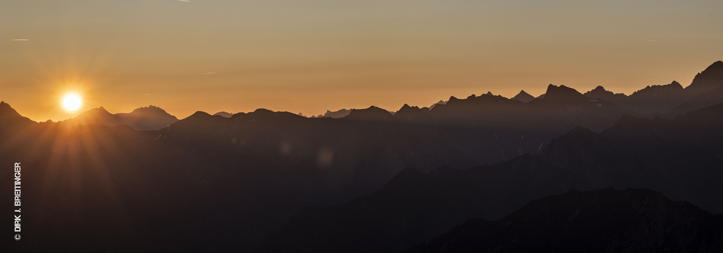 Sommerlicher Sonnenaufgang am Fellhorn, Oberstdorf