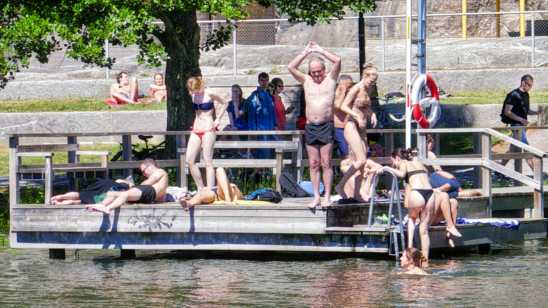 Sommerliches Badevergnügen in Stockholm 