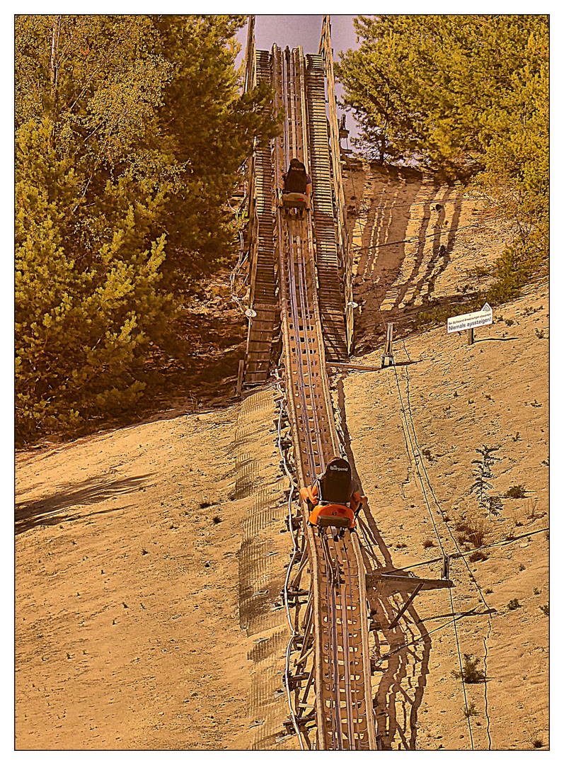 Sommerrodelbahn mit Person