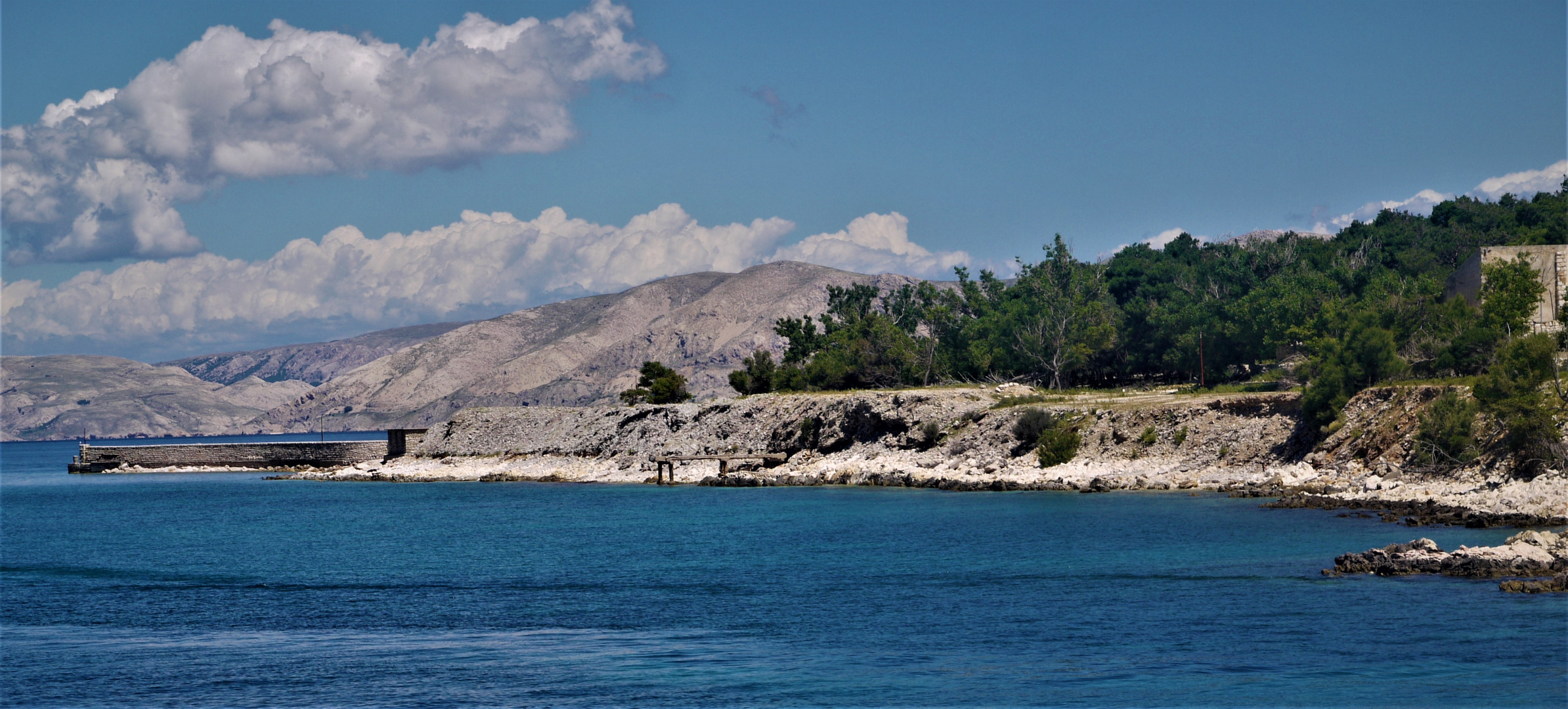   Sommerurlaub 2018 auf Rab - Blick auf die Küste von Goli Otok und auf die Insel Sveti Grgur