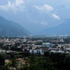 Sommerurlaub 2023 in Südtirol - Meran mit Gantkofel im Gewitter