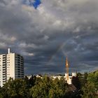 Sommerwetter mit Regenbogen