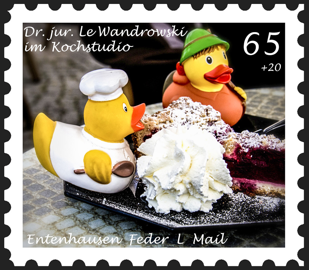 Sonderbriefmarke - Lewi im Kochstudio