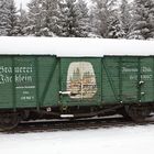 Sonderwaggon "Brauerei Jäcklein Ilmenau" im Traditionszug am Rennsteig-Bahnhof  - Thüringen