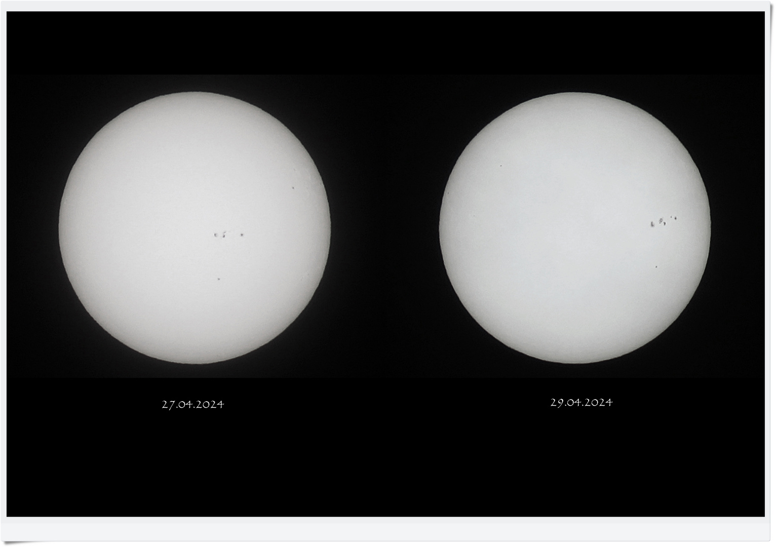 Sonne am 27. und 29.04.2024