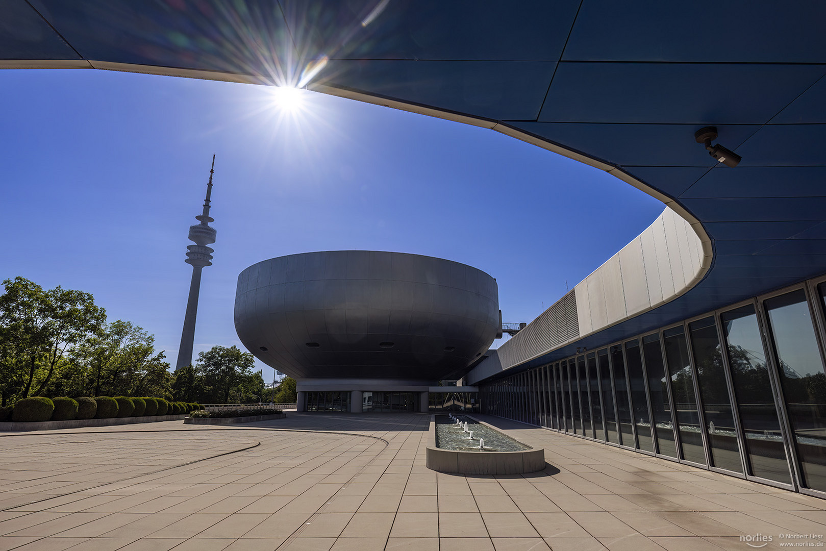 Sonne am BMW Museum