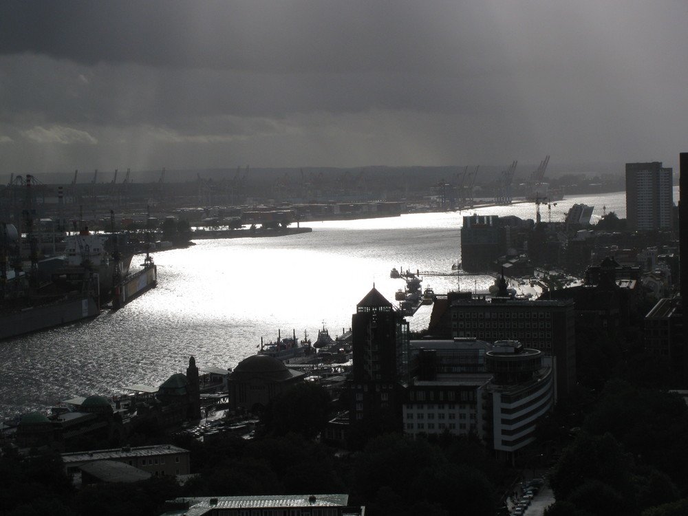 Sonne auf der Elbe