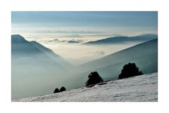 Sonne, Berge, Wolken - im Sommer auch die Küh' gemolken!