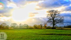 Sonne bricht durch die Wolken