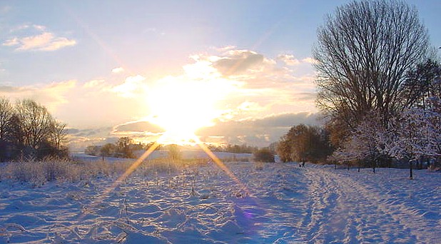 Sonne gegen Schnee von Werner Heinrich Roth 