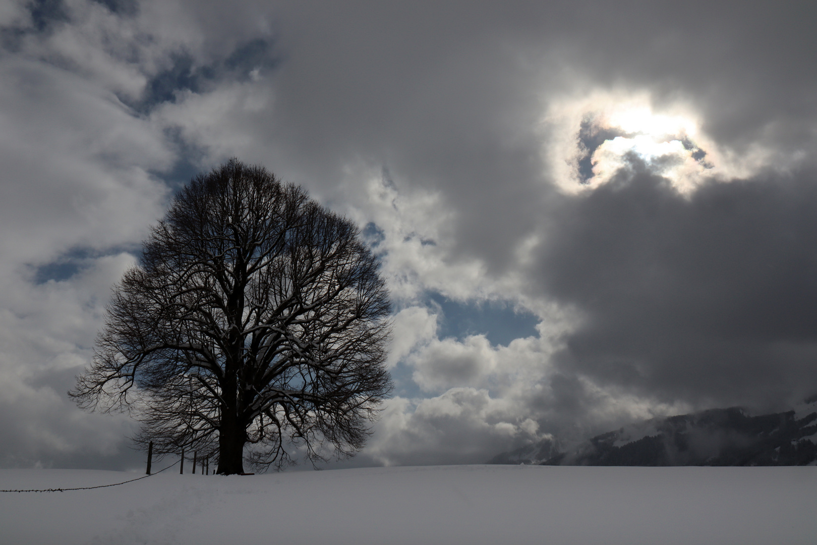 Sonne gegen Wolken