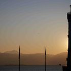 Sonne hinter dem Leuchtturm in Lindau