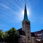 Sonne hinter der Marktkirche (Hameln)