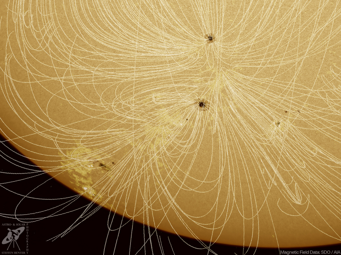 Sonne im Integrallicht mit Magnetfelddaten