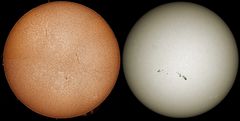 Sonne im Weißlicht und H-Alpha