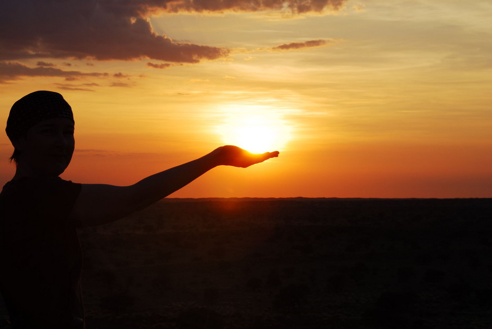 Sonne in der Hand