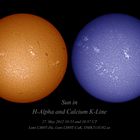 Sonne in H-Alpha und Calcium K-Line 27. Mai 2012