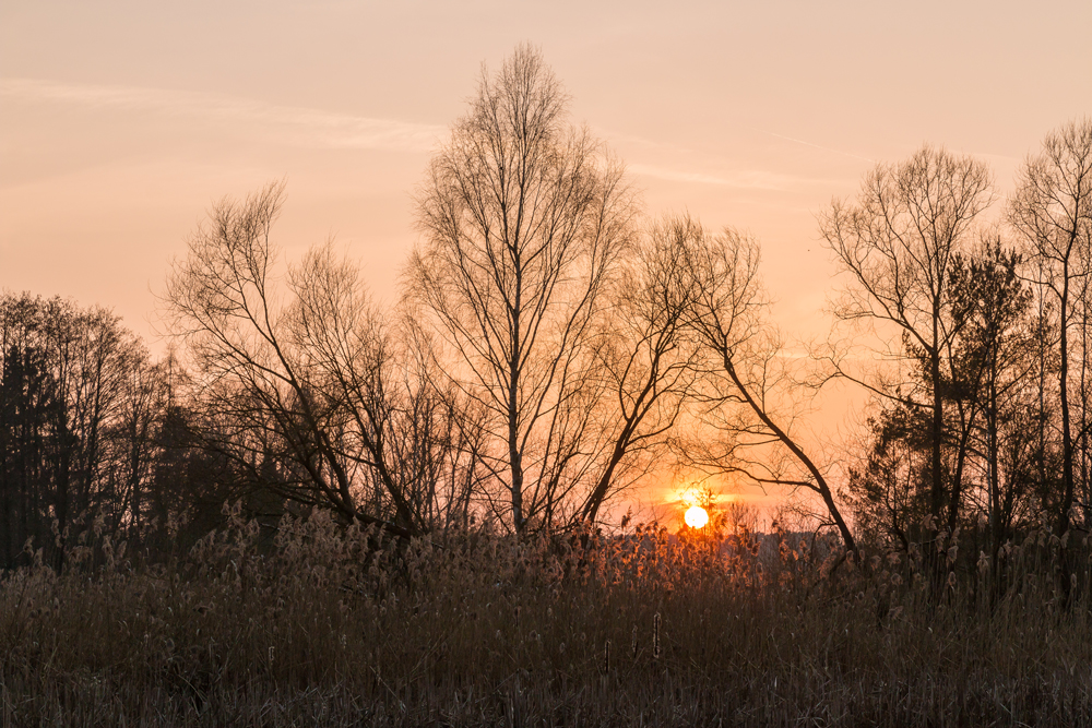 Sonne legt sich Schlafen