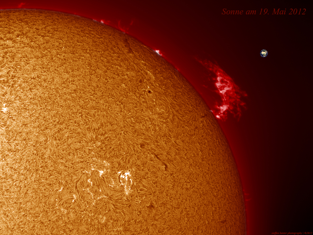 Sonne mit riesiger Protuberanz