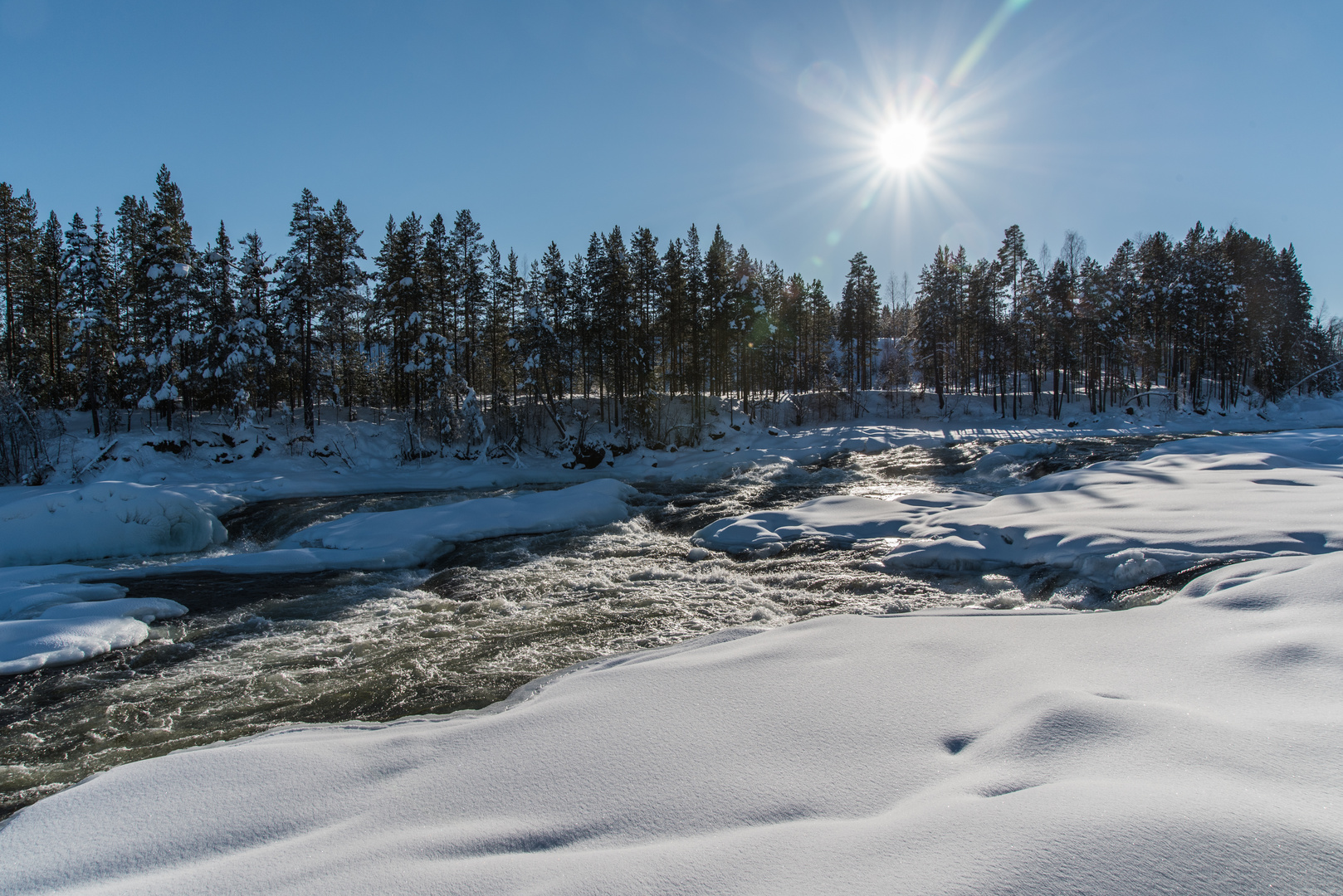 Sonne, Schnee, Wasser, Frost