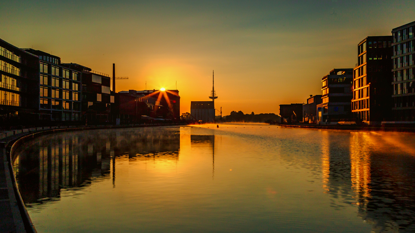 Sonne tanken am Hafen 