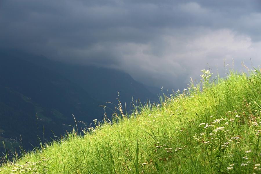 Sonne trifft Gewitterwolken