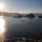 Sonne über dem Fjord