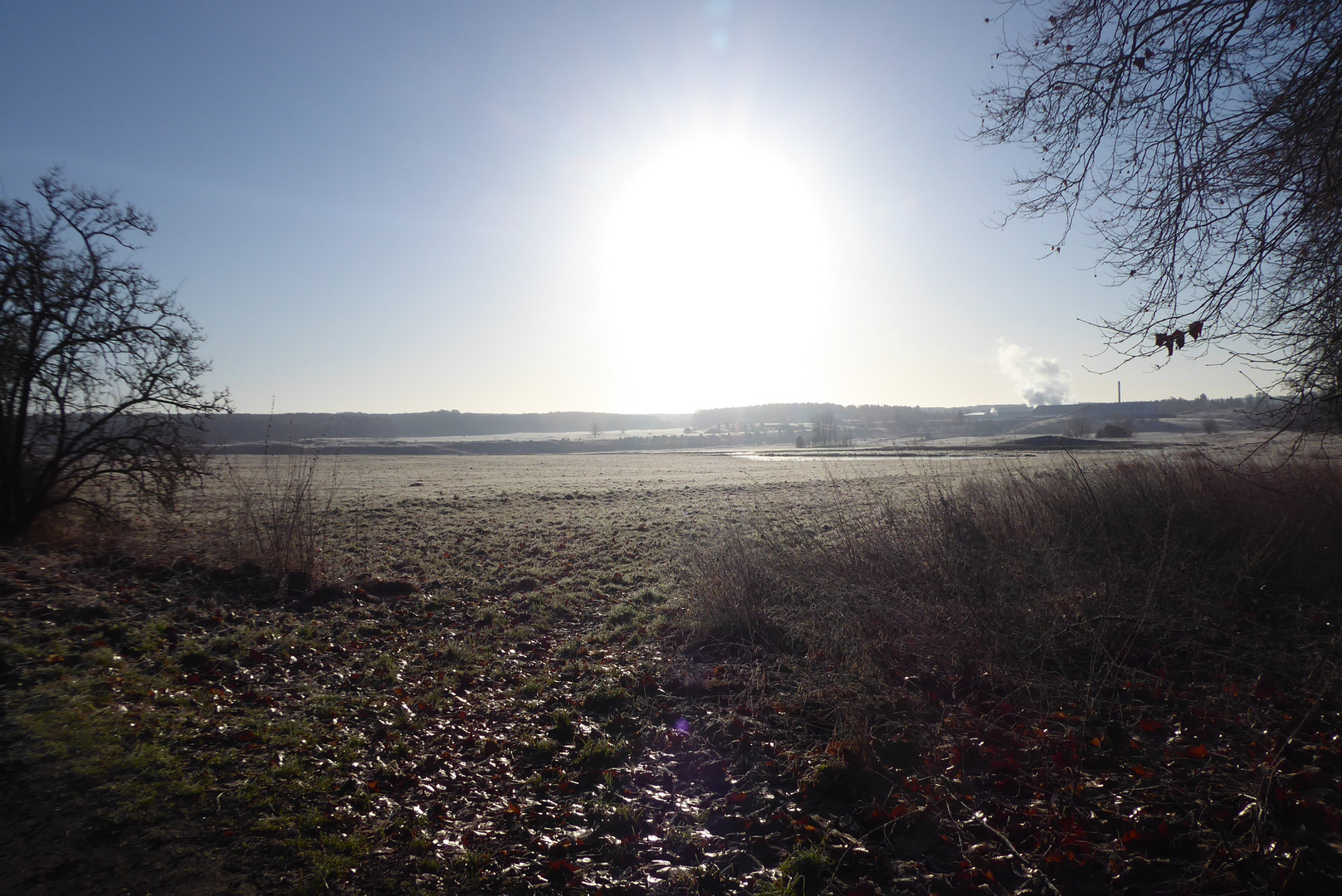 Sonne über dem Lehmtagebau