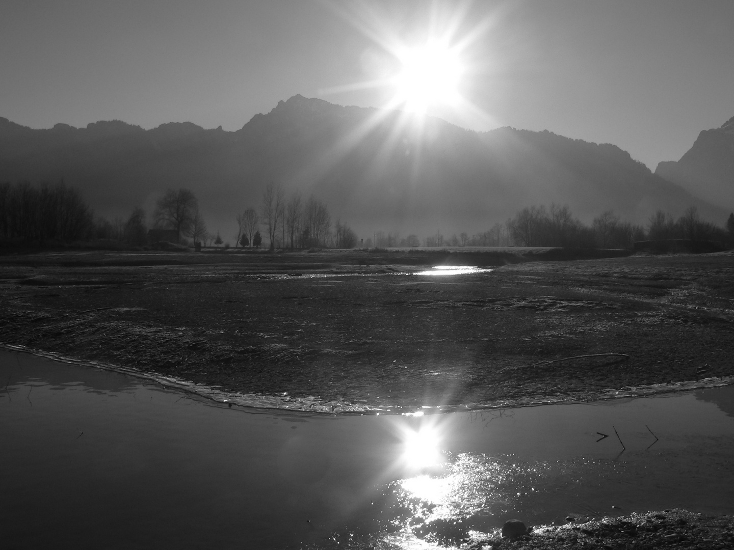 Sonne über dem Tegelberg