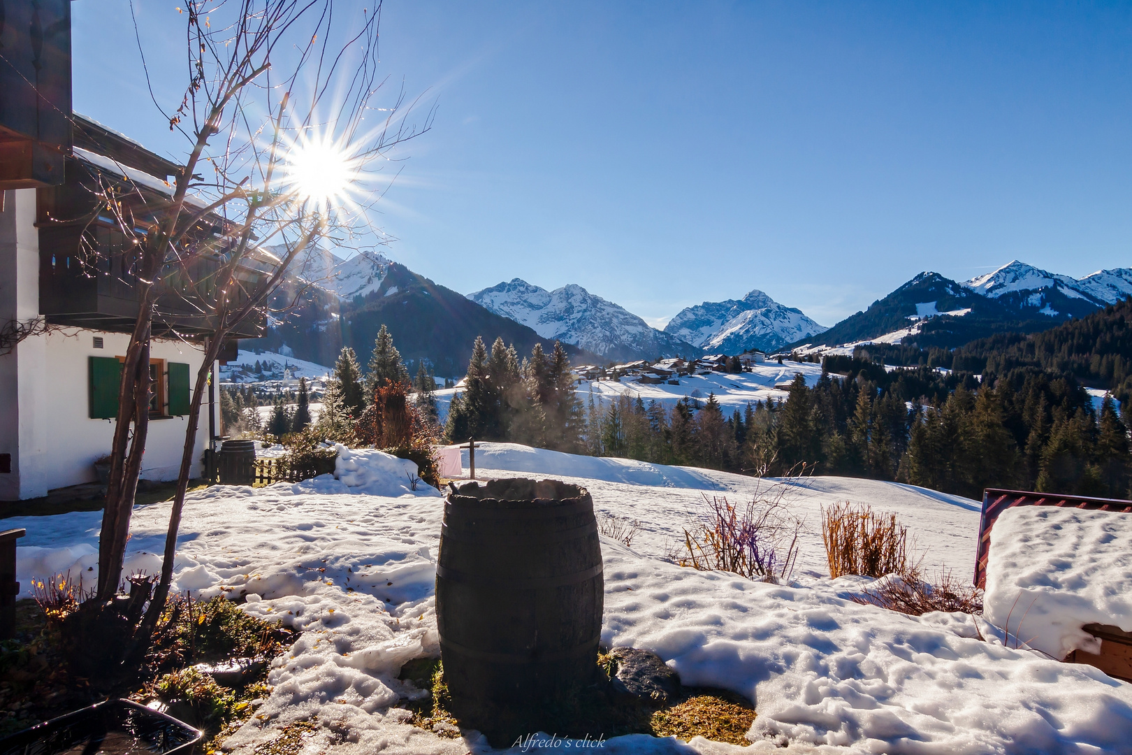 Sonne über den Allgäuer Alpen