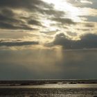 Sonne über den Eisstrand von Sankt Peter Ording