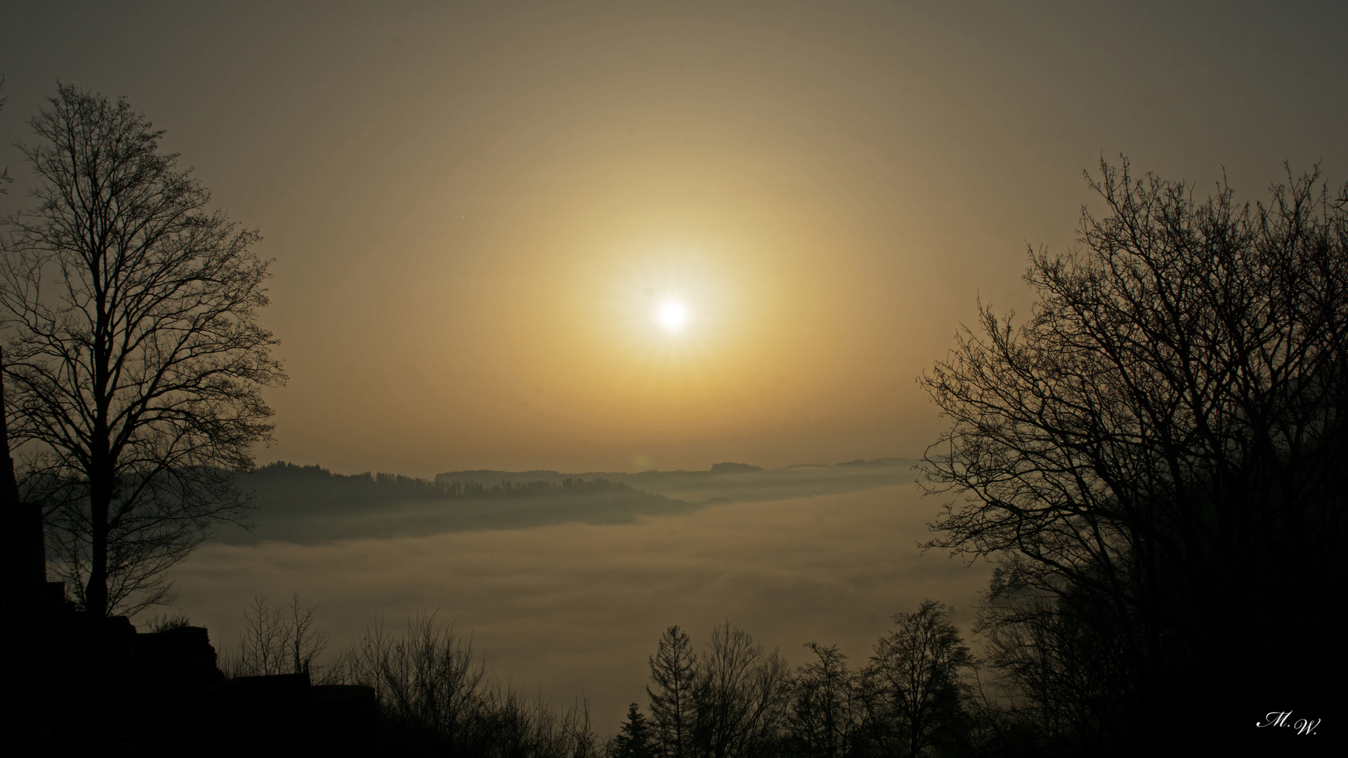 Sonne über Nebel