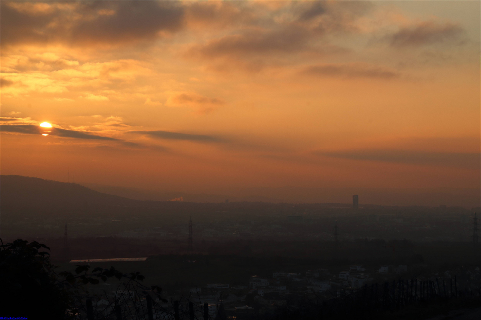 Sonne und Blick auf Fellbach