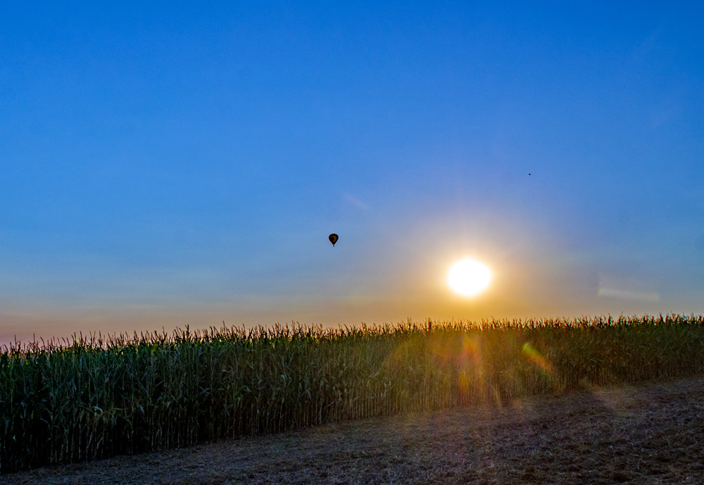 Sonne und Heissluftballon