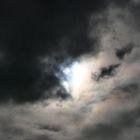 Sonne und Mond in dunklen Wolken 2