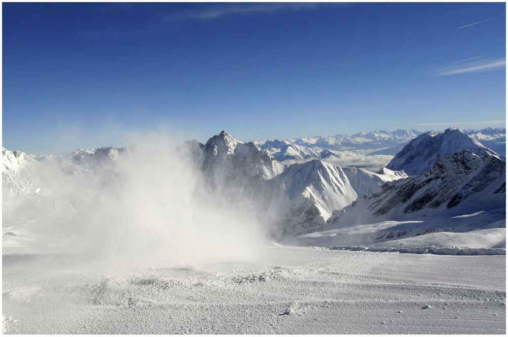 Sonne und Schnee auf der Zugspitze