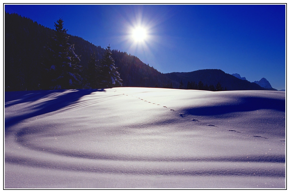 Sonne und Schnee