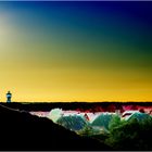 Sonne und Wasserturm – Langeoog surreal