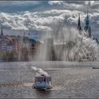 "Sonne und Wind über der Binnenalster ..."