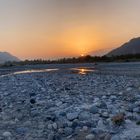 Sonnen untergang am Tagliamento