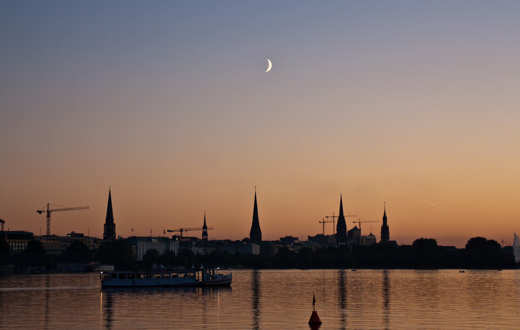 Sonnen Untergang an der Alster