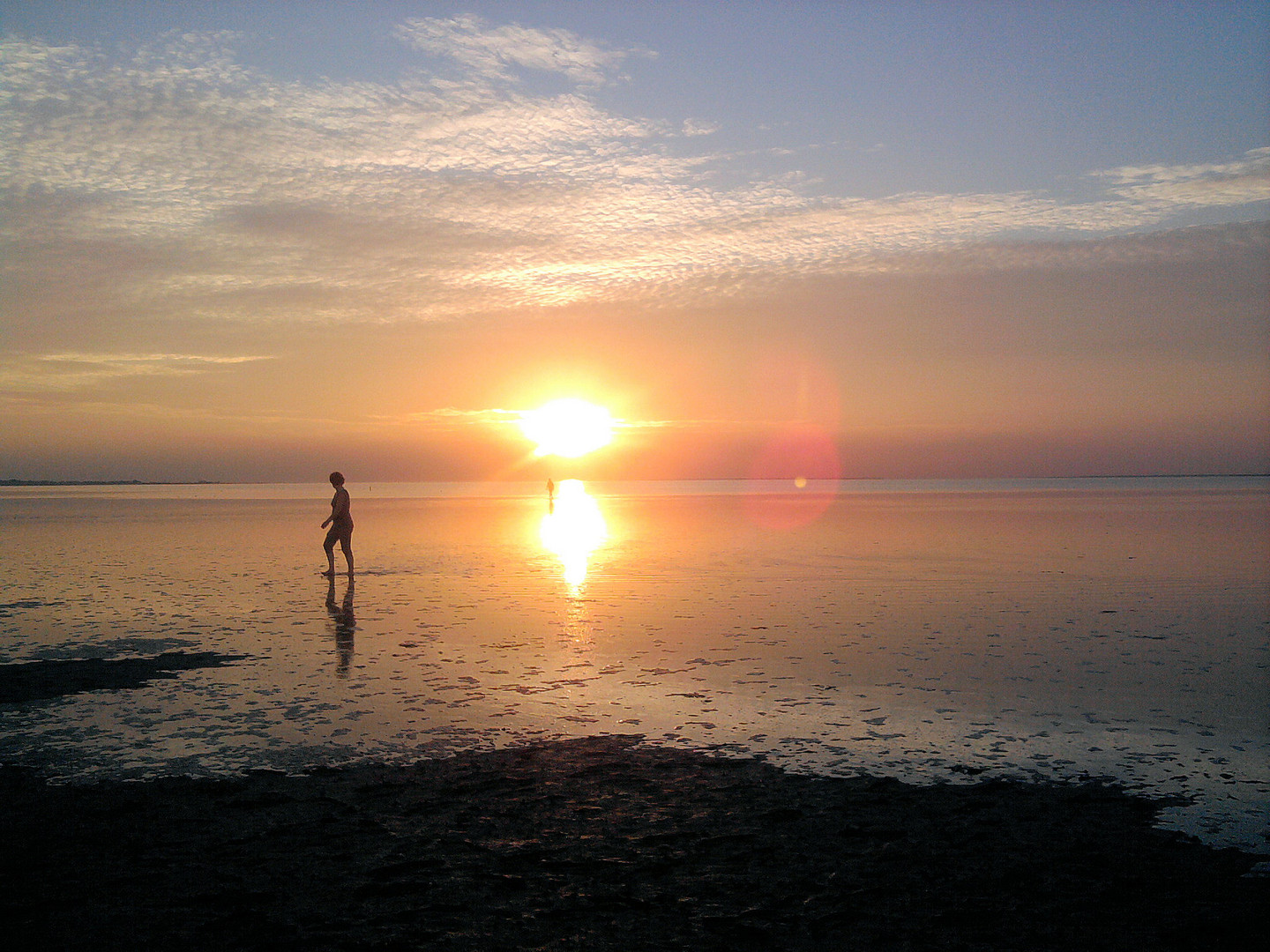 sonnen untergang an der nordsee