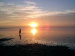 sonnen untergang an der nordsee